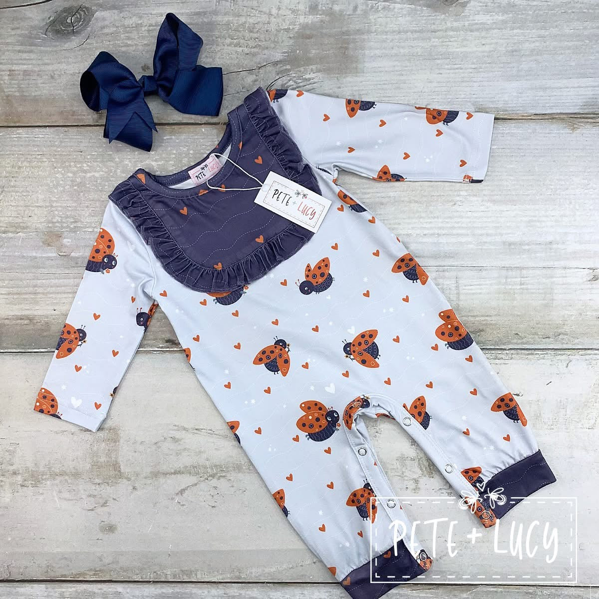 In Love with Ladybugs Girl Infant Romper