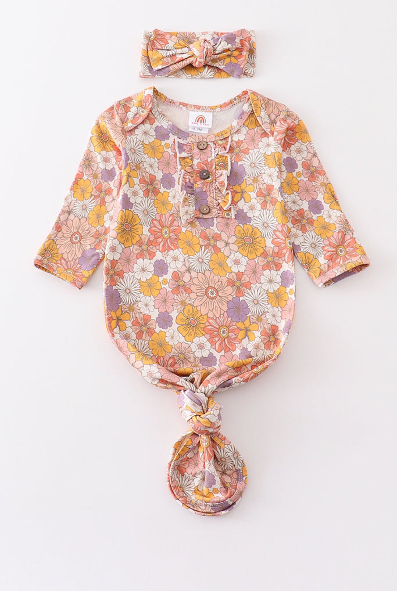 Sunshine Garden – Floral Gown & Headband Set