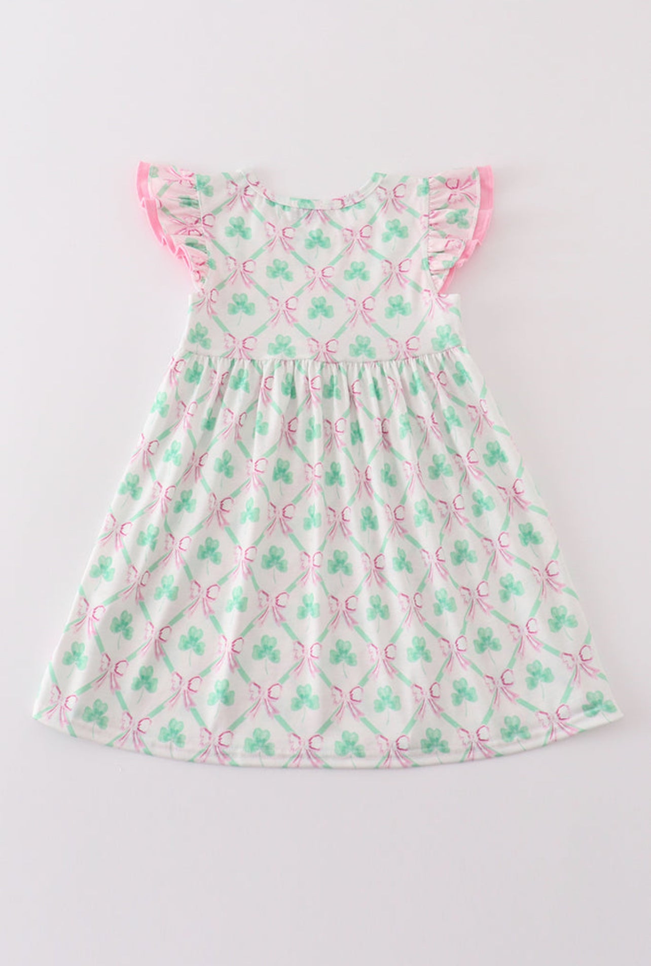 Pink Clover Charm Embroidered Dress