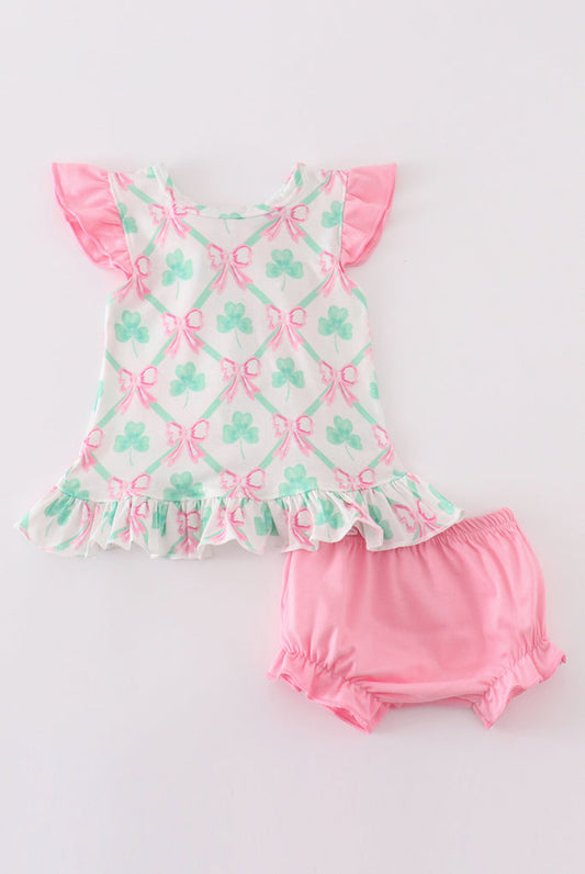 Alpha Clover Embroidered 2 Piece Bloomer Set