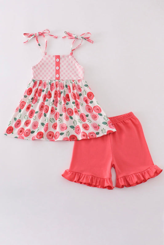 Mommy & Me: Mommy’s Rosebud Ruffled Shorts Set
