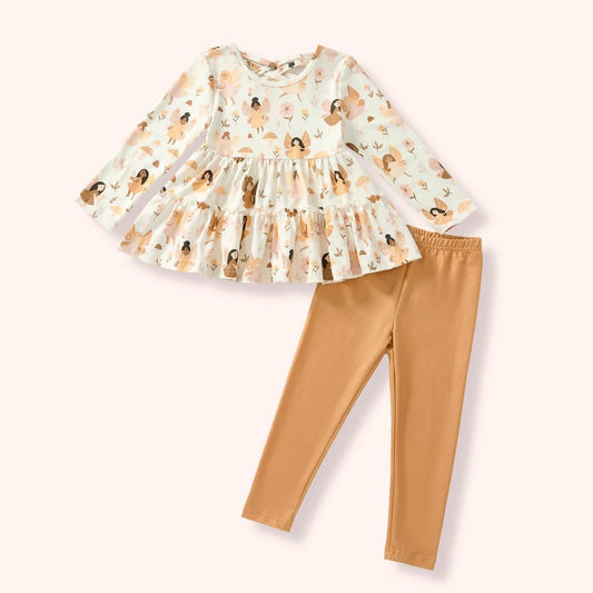 Boho Fairies Long Sleeve Peplum Pants Set