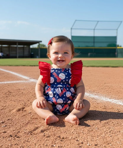 PRE-ORDER: PLAY BALL! ROMPER ~ EXPECTED ARRIVAL 03.16.2026