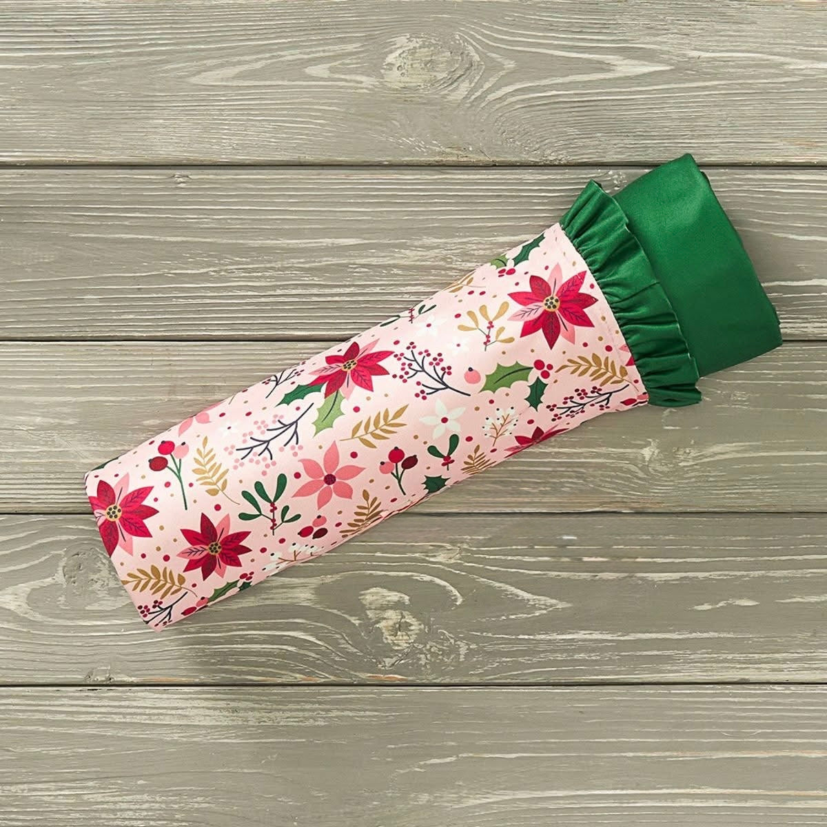 Poinsettia & Plaid Minky Blanket