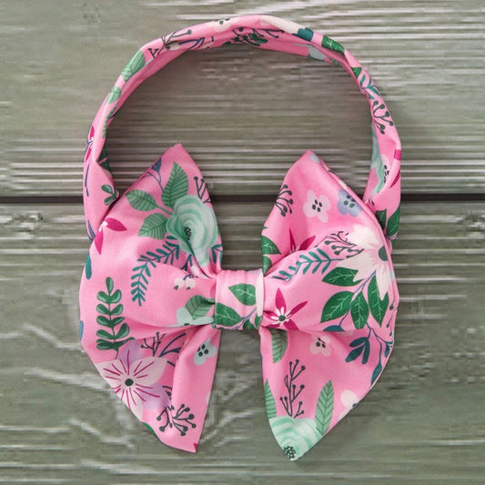 Raspberry Petals Bow Headband