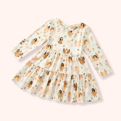 Boho Fairies Long Sleeve Twirl Dress