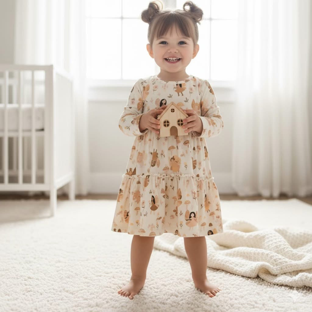 Boho Fairies Long Sleeve Twirl Dress